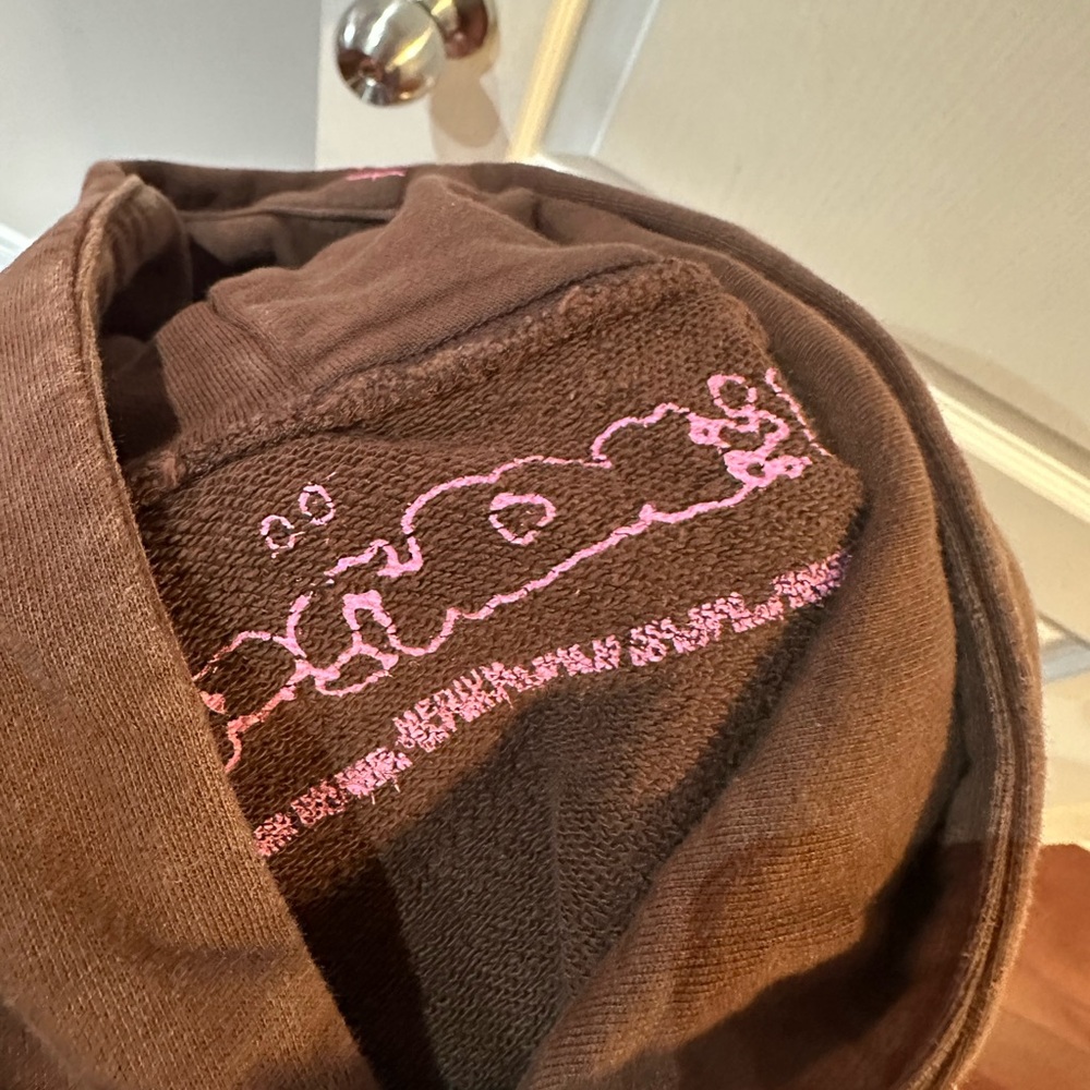 Pre loved Spyder Brown Hoodie with Pink and Red Graphic 555 555 size M - Picture 6 of 10